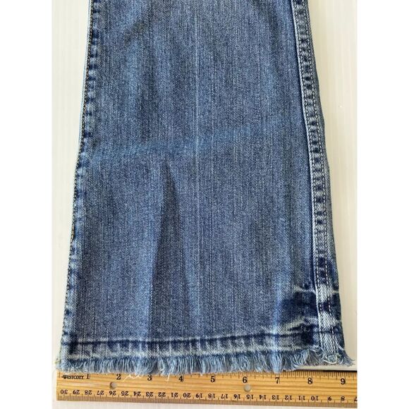 American Eagle Flare Jeans Pocket Flaps Women's Sz 2 (28x30) Stretch Distressed - Picture 10 of 11